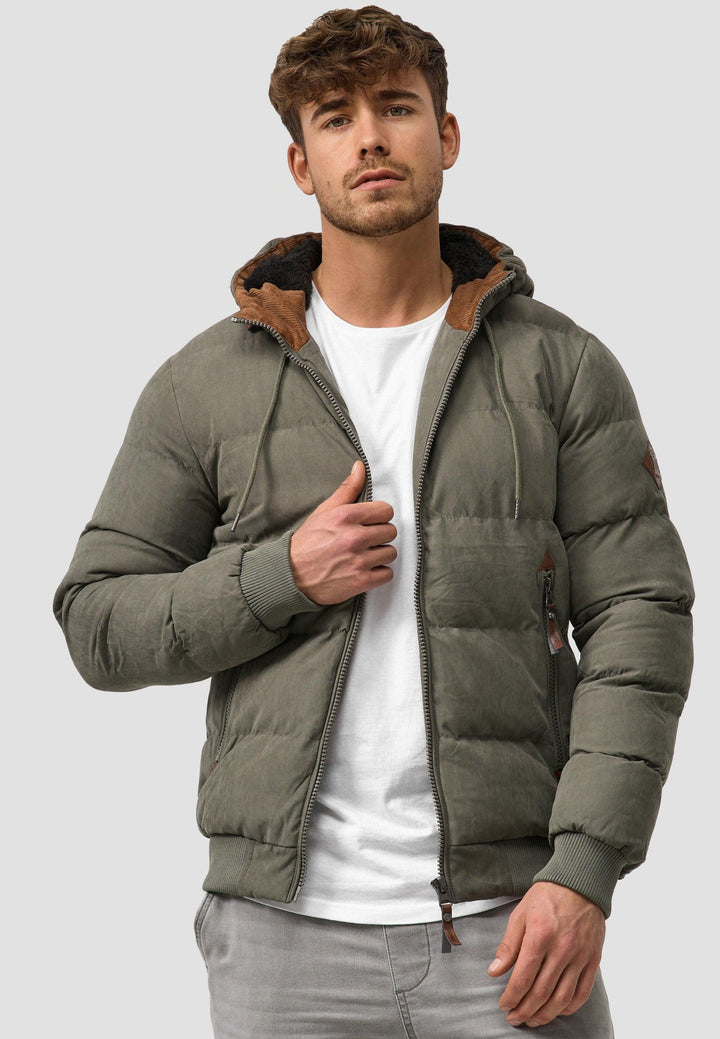 Indicode Herren Adeline Winterjacke mit gefütterter Kapuze (Teddyfutter) - INDICODE