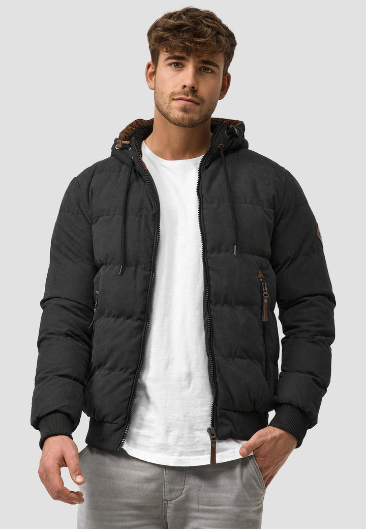 Indicode Herren Adeline Winterjacke mit gefütterter Kapuze (Teddyfutter) - INDICODE