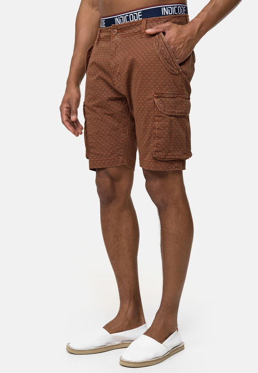 Indicode Herren Arbor Chino Cargo Shorts mit 6 Taschen aus 98% Baumwolle - INDICODE