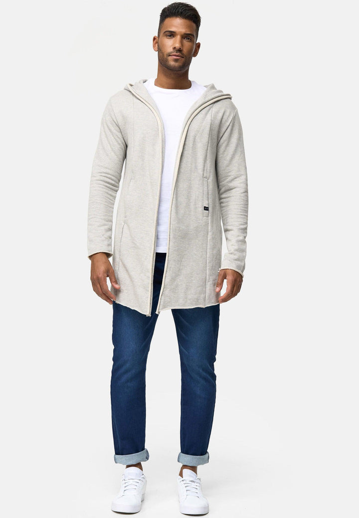 Indicode Herren Brekstad Oversize Sweatjacke mit Kapuze aus 100% Baumwolle - INDICODE