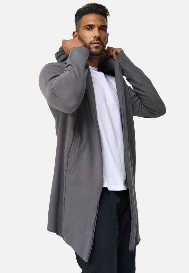 Indicode Herren Brekstad Oversize Sweatjacke mit Kapuze aus 100% Baumwolle - INDICODE
