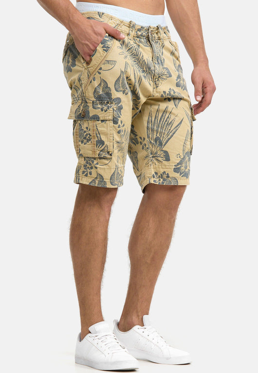 Indicode Herren Albert Cargo Shorts Hawaii mit 6 Taschen aus 100% Baumwolle - INDICODE