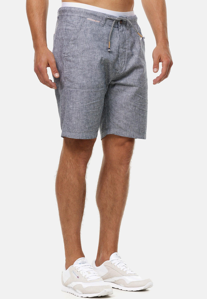 Indicode Herren Corvallis Chino Shorts mit 4 Taschen aus 55% Leinen