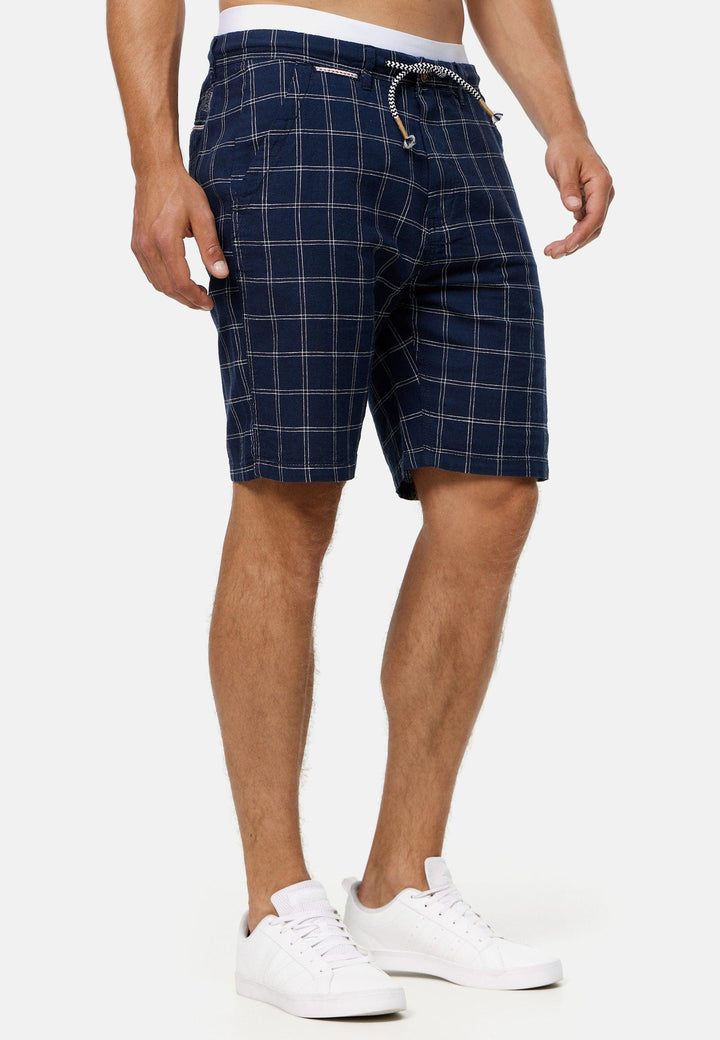 Indicode Herren Corvallis Chino Shorts mit 4 Taschen aus 55% Leinen