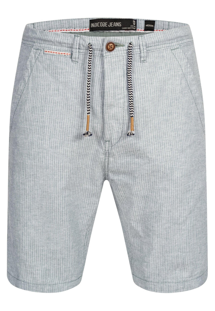 Indicode Herren Corvallis Chino Shorts mit 4 Taschen aus 55% Leinen