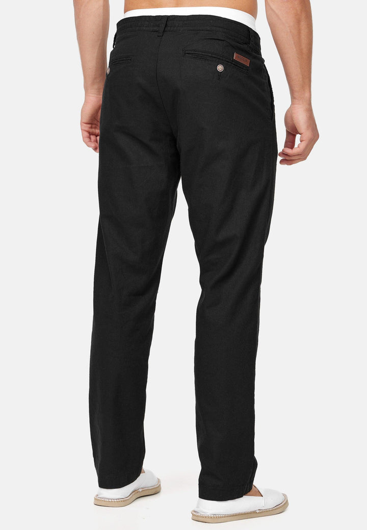 Indicode Herren Boulware Stoffhose aus Leinen & Baumwolle mit 4 Taschen - INDICODE