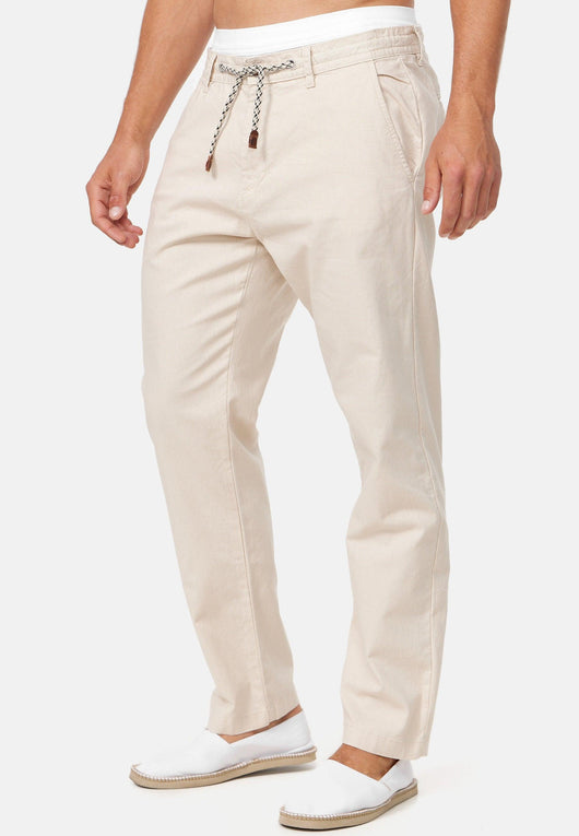 Indicode Men's Boulware Linen & Cotton 4 Pocket Trousers