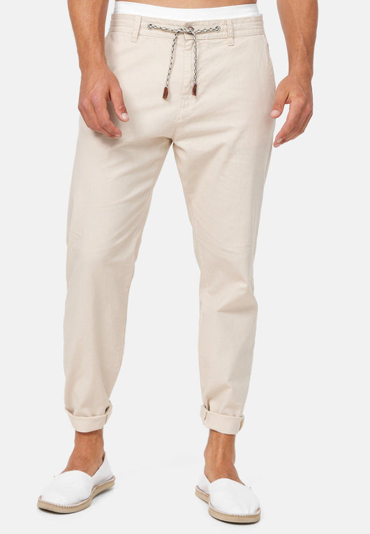 Indicode Men's Boulware Linen & Cotton 4 Pocket Trousers