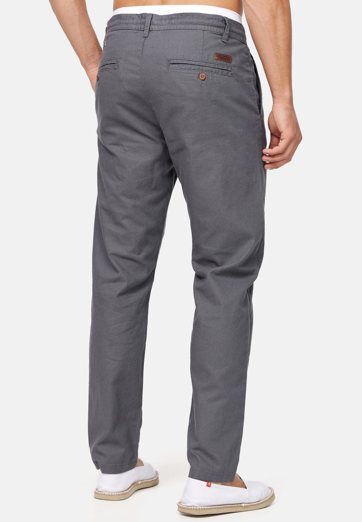 Indicode Herren Boulware Stoffhose aus Leinen & Baumwolle mit 4 Taschen - INDICODE
