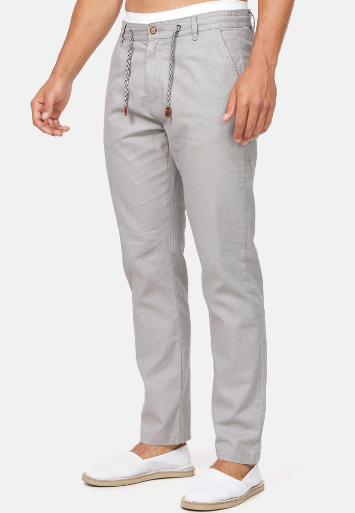 Indicode Herren Boulware Stoffhose aus Leinen & Baumwolle mit 4 Taschen - INDICODE