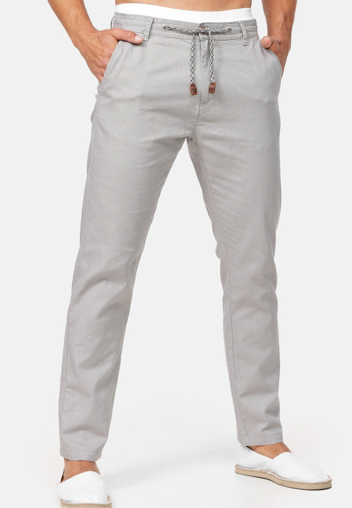 Indicode Herren Boulware Stoffhose aus Leinen & Baumwolle mit 4 Taschen - INDICODE