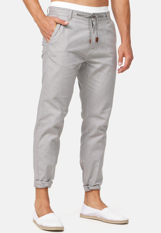 Indicode Men's Boulware Linen & Cotton 4 Pocket Trousers