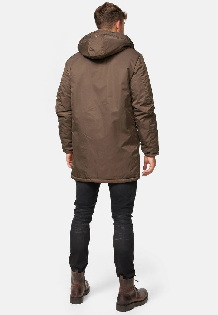 Indicode Herren Bardsley Parka mit gefütterter Kapuze (Teddyfutter) & 6 Taschen - INDICODE