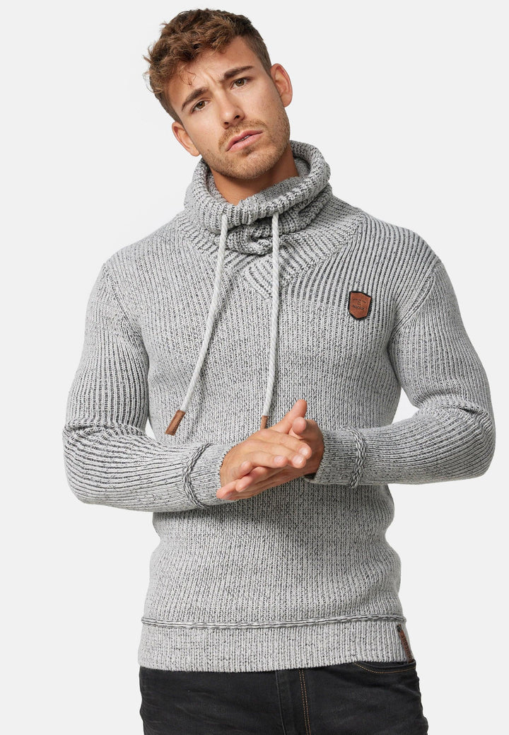Indicode Herren Keshawn Grobstrick Winterpullover mit Schalkragen - INDICODE