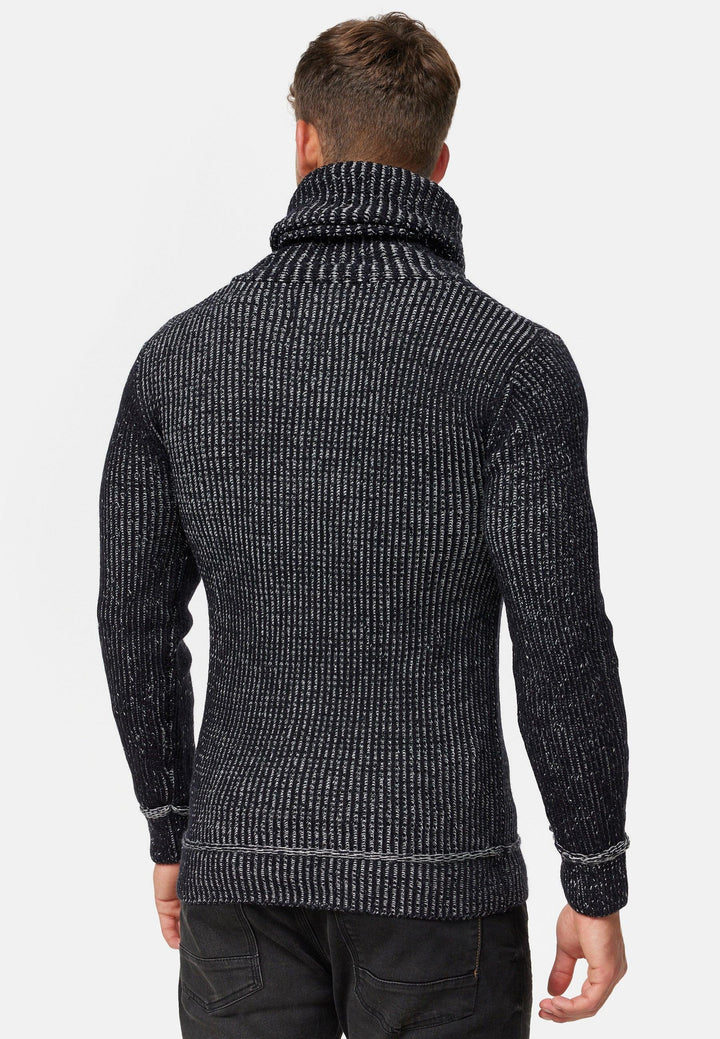 Indicode Herren Keshawn Grobstrick Winterpullover mit Schalkragen - INDICODE