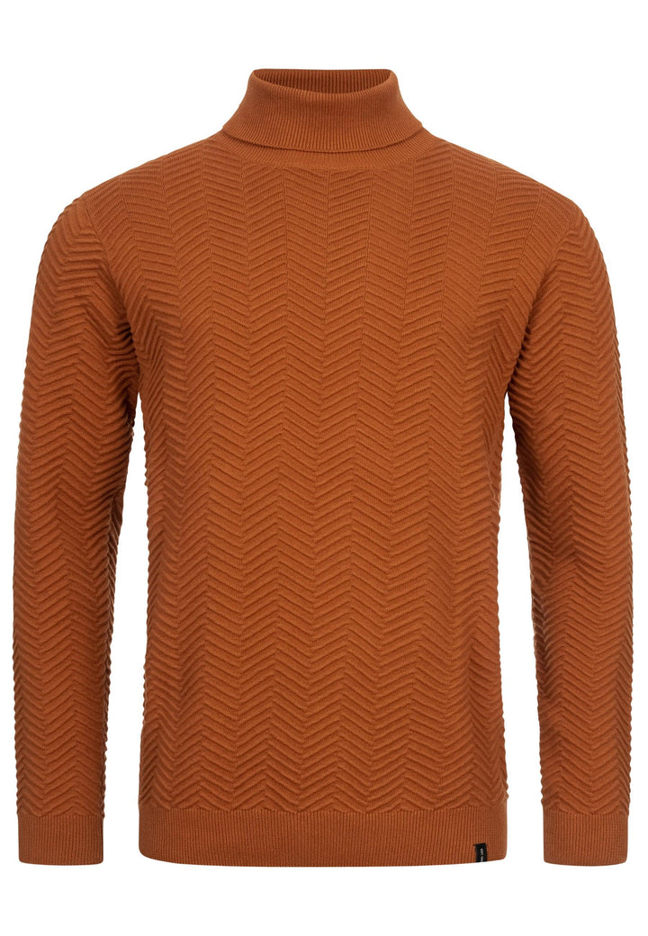 Indicode Herren Saini Feinstrickpullover mit Rollkragen aus 100% Baumwolle - INDICODE