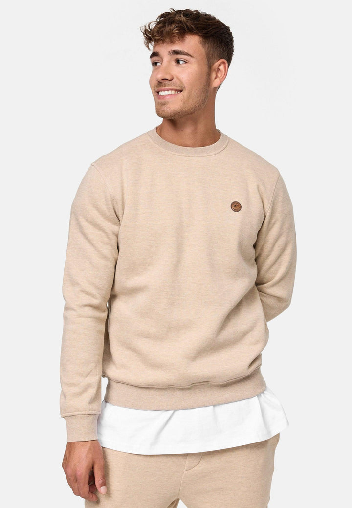 Indicode Herren Luk Sweatshirt mit Rundhalsausschnitt meliert - INDICODE