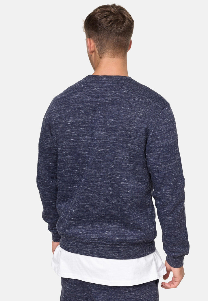 Indicode Herren Luk Sweatshirt mit Rundhalsausschnitt meliert - INDICODE