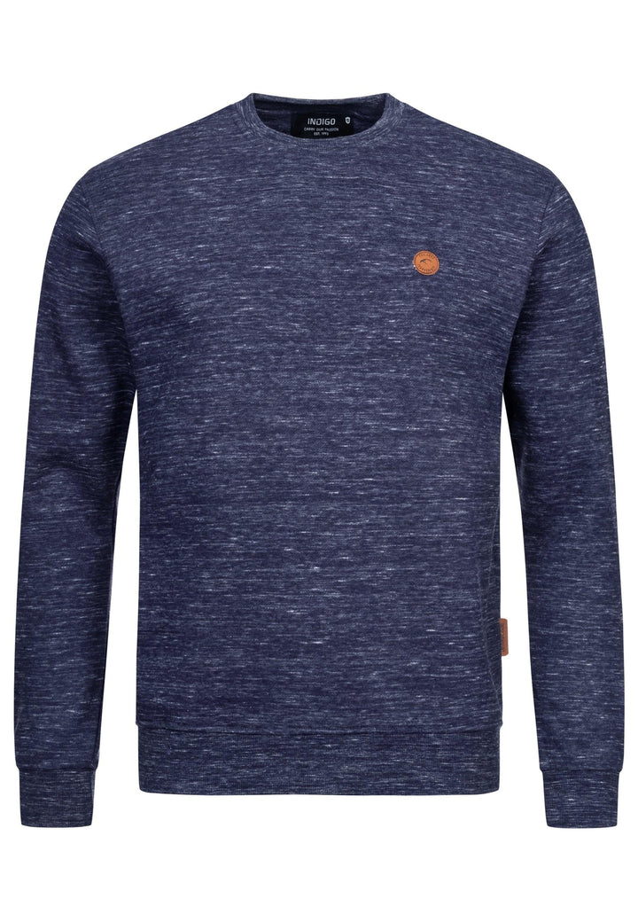 Indicode Herren Luk Sweatshirt mit Rundhalsausschnitt meliert - INDICODE