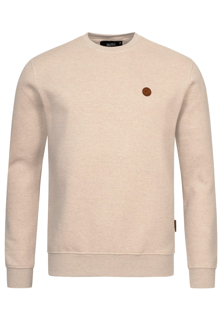 Indicode Herren Luk Sweatshirt mit Rundhalsausschnitt meliert - INDICODE