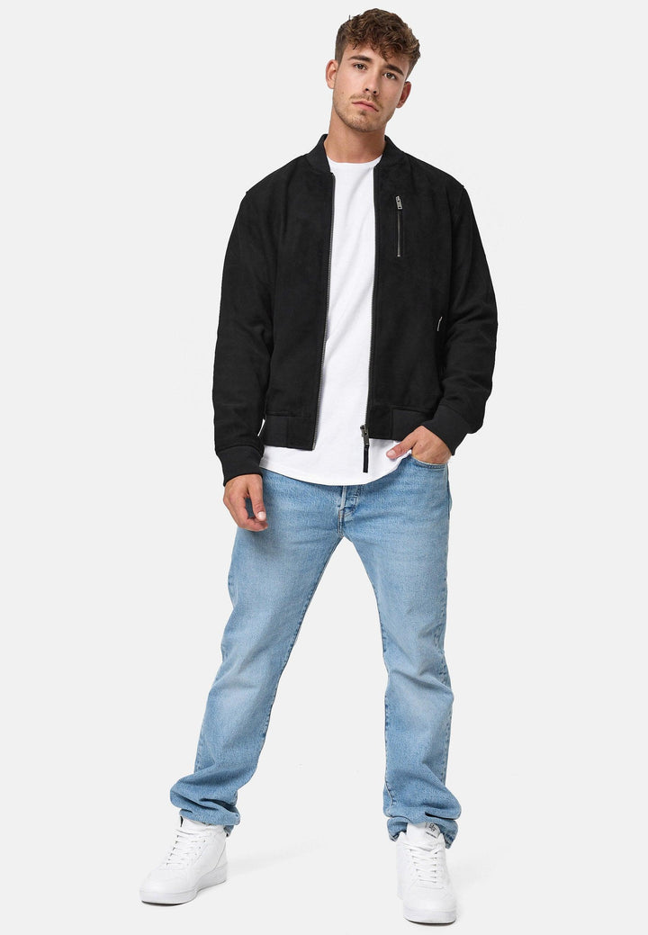 Indicode Herren Maddoc Lederjacke aus Ziegenleder in Wildleder-Optik - INDICODE