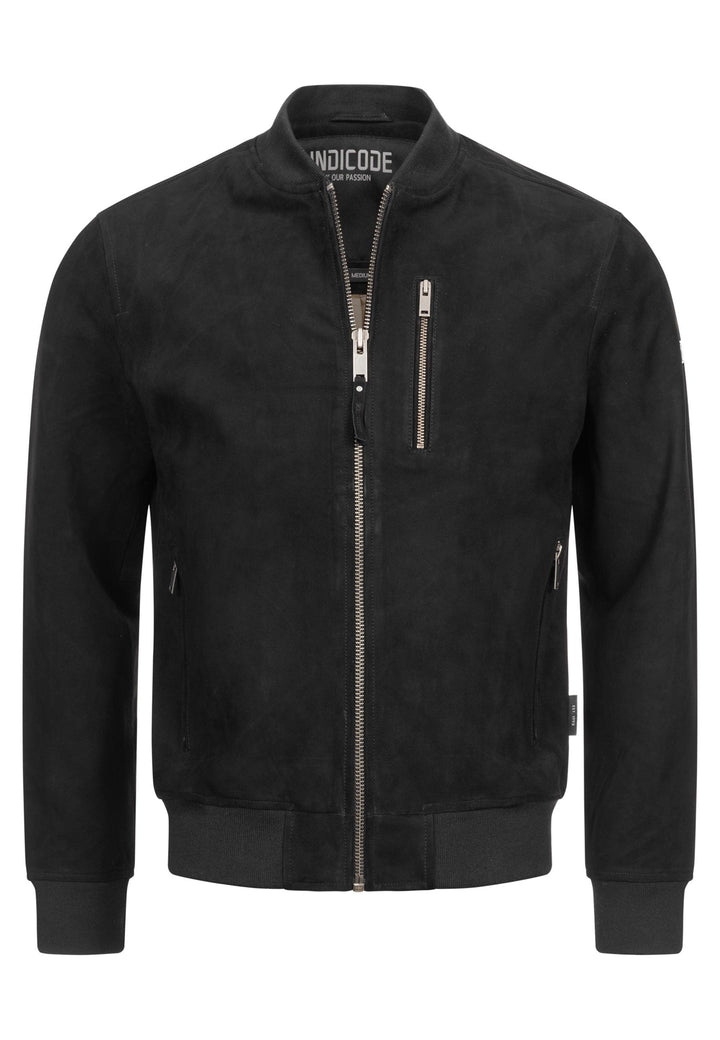 Indicode Herren Maddoc Lederjacke aus Ziegenleder in Wildleder-Optik - INDICODE