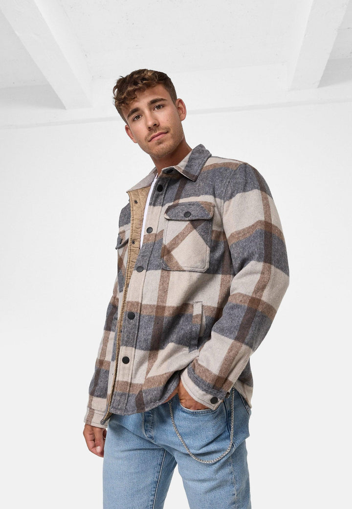 Indicode Herren Spin Langarmhemd Übergangsjacke gefüttert - INDICODE