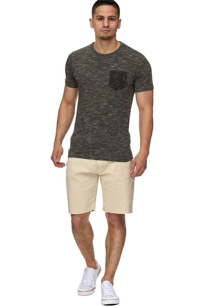 Indicode Herren Blaine T-Shirt mit Rundhals-Ausschnitt und Brust-Tasche - INDICODE