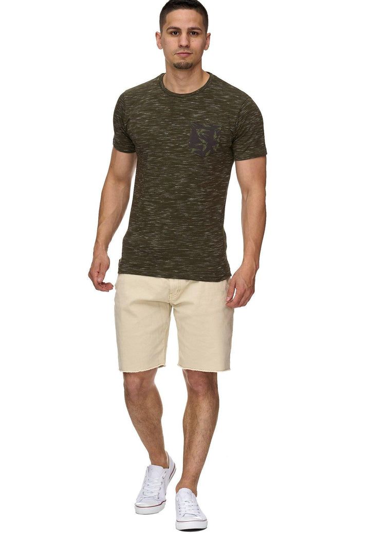 Indicode Herren Blaine T-Shirt mit Rundhals-Ausschnitt und Brust-Tasche - INDICODE