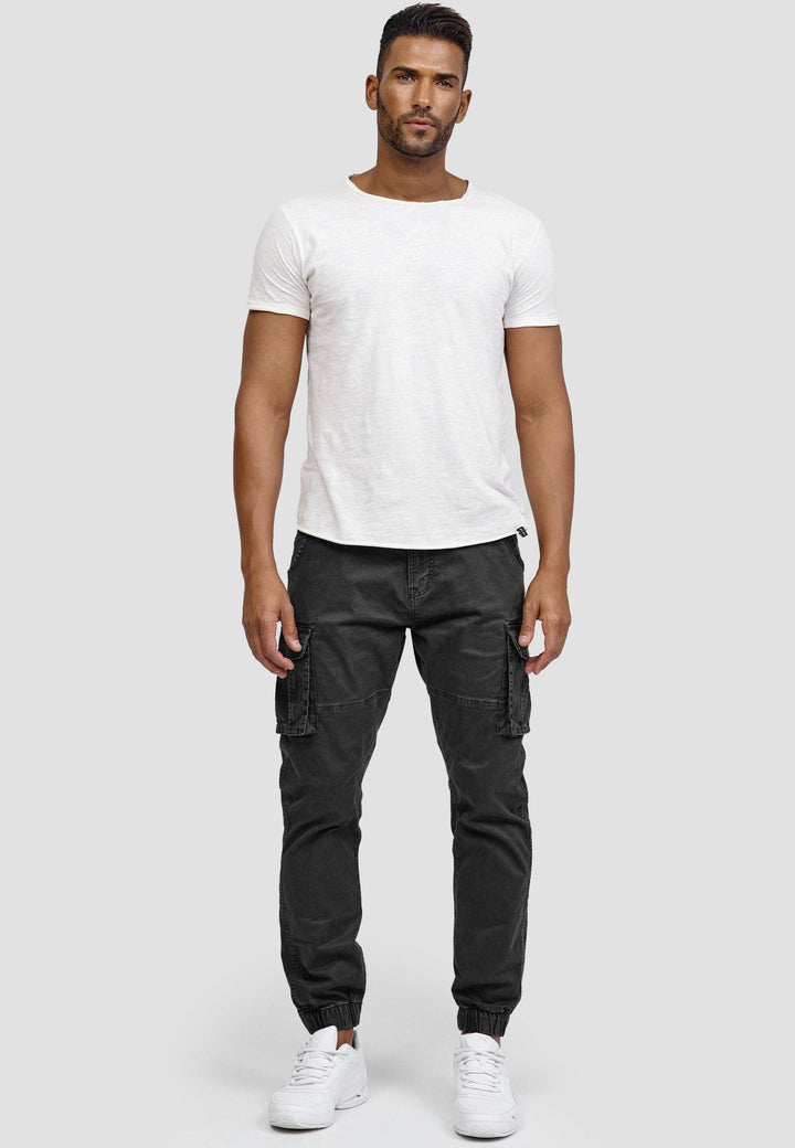 Indicode Herren Kerr Cargohose aus 98% Baumwolle inkl. Gürtel - INDICODE