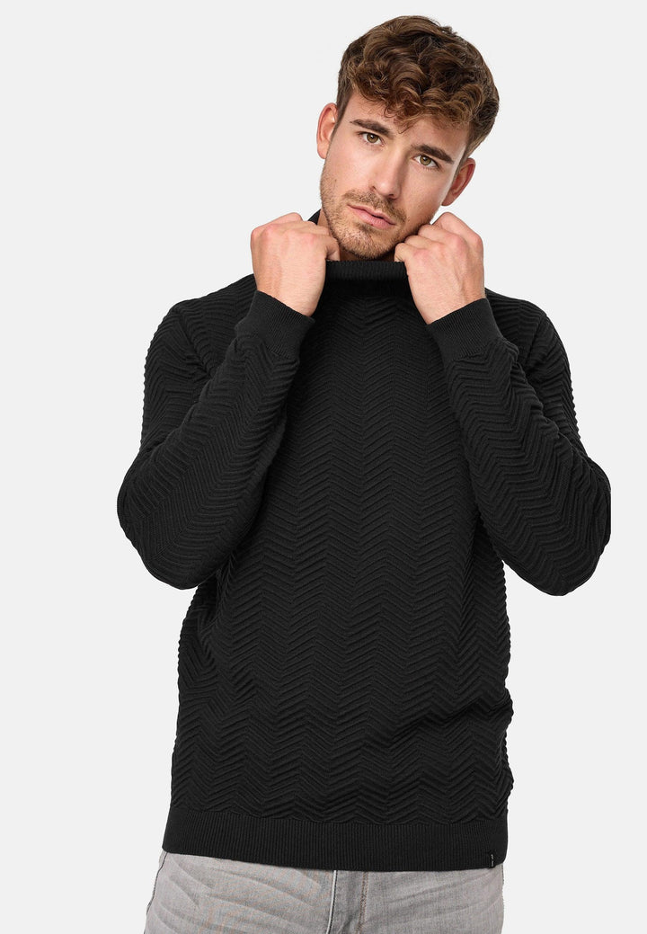 Indicode Herren Saini Feinstrickpullover mit Rollkragen aus 100% Baumwolle - INDICODE