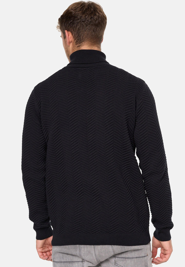 Indicode Herren Saini Feinstrickpullover mit Rollkragen aus 100% Baumwolle - INDICODE