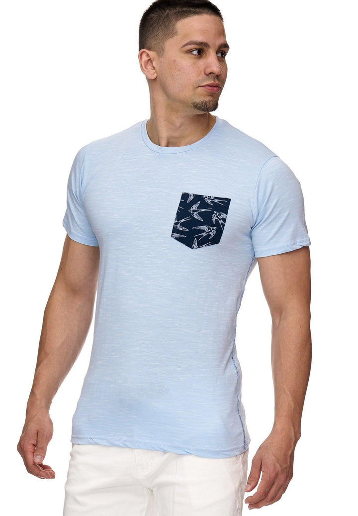 Indicode Herren Blaine T-Shirt mit Rundhals-Ausschnitt und Brust-Tasche - INDICODE
