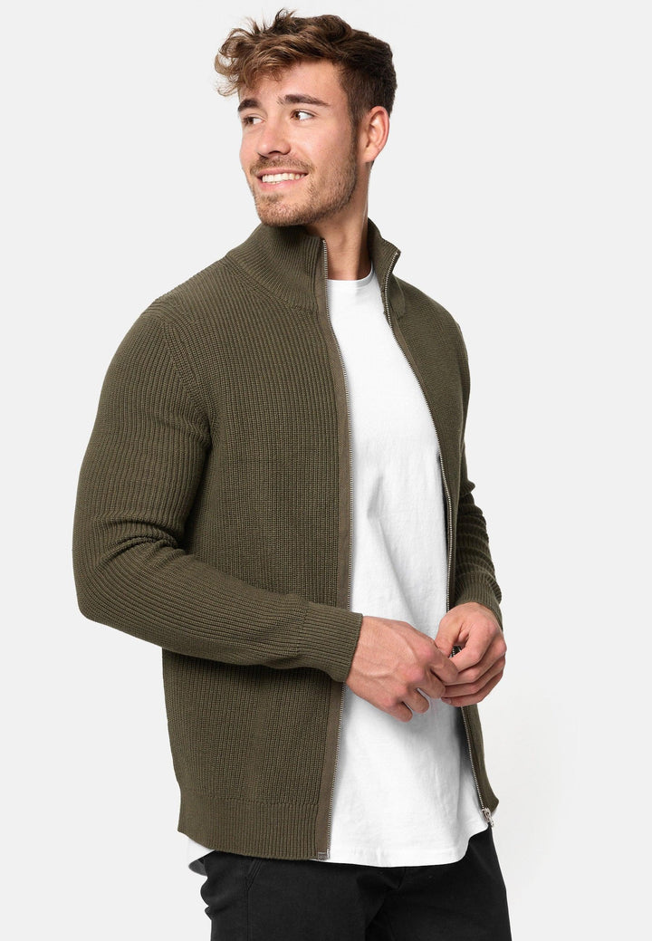 Indicode Herren Dodson Strickjacke mit Stehkragen aus 100% Baumwolle - INDICODE
