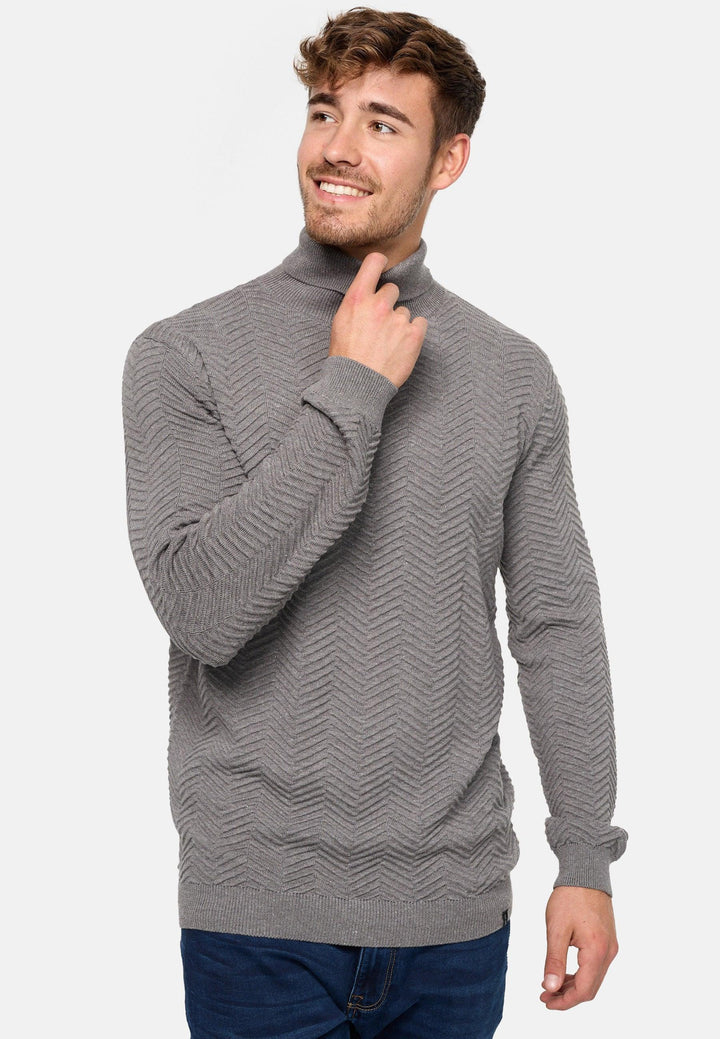 Indicode Herren Saini Feinstrickpullover mit Rollkragen aus 100% Baumwolle - INDICODE