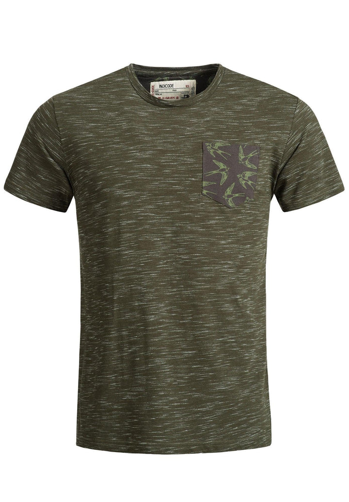 Indicode Herren Blaine T-Shirt mit Rundhals-Ausschnitt und Brust-Tasche - INDICODE