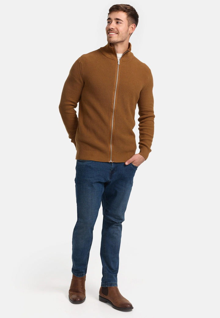 Indicode Herren Dodson Strickjacke mit Stehkragen aus 100% Baumwolle - INDICODE
