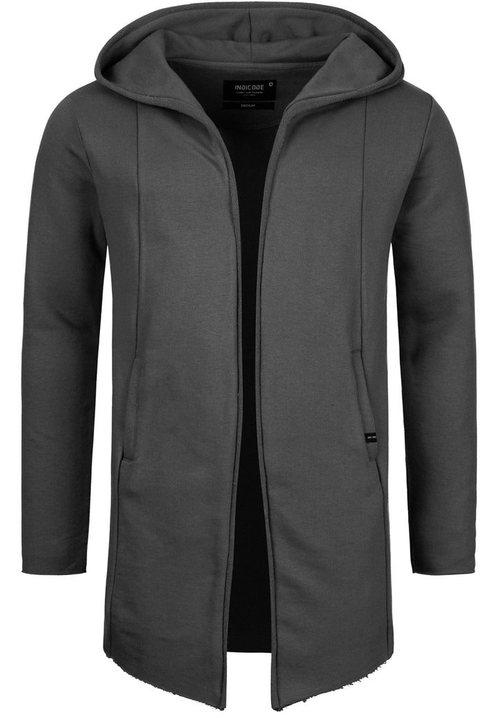 Indicode Herren Brekstad Oversize Sweatjacke mit Kapuze aus 100% Baumwolle - INDICODE