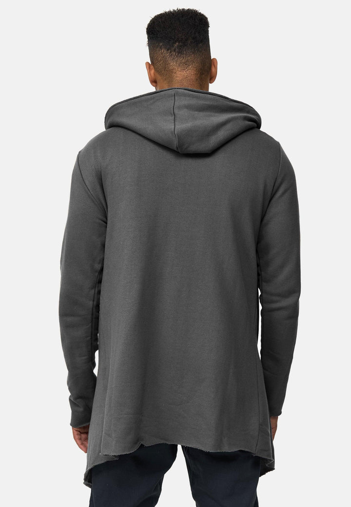 Indicode Herren Brekstad Oversize Sweatjacke mit Kapuze aus 100% Baumwolle - INDICODE