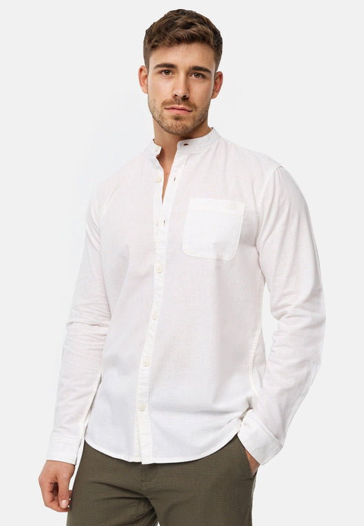 Indicode Herren INRaffi Hemd einfarbig mit Brust-Tasche aus 70% Baumwolle - INDICODE