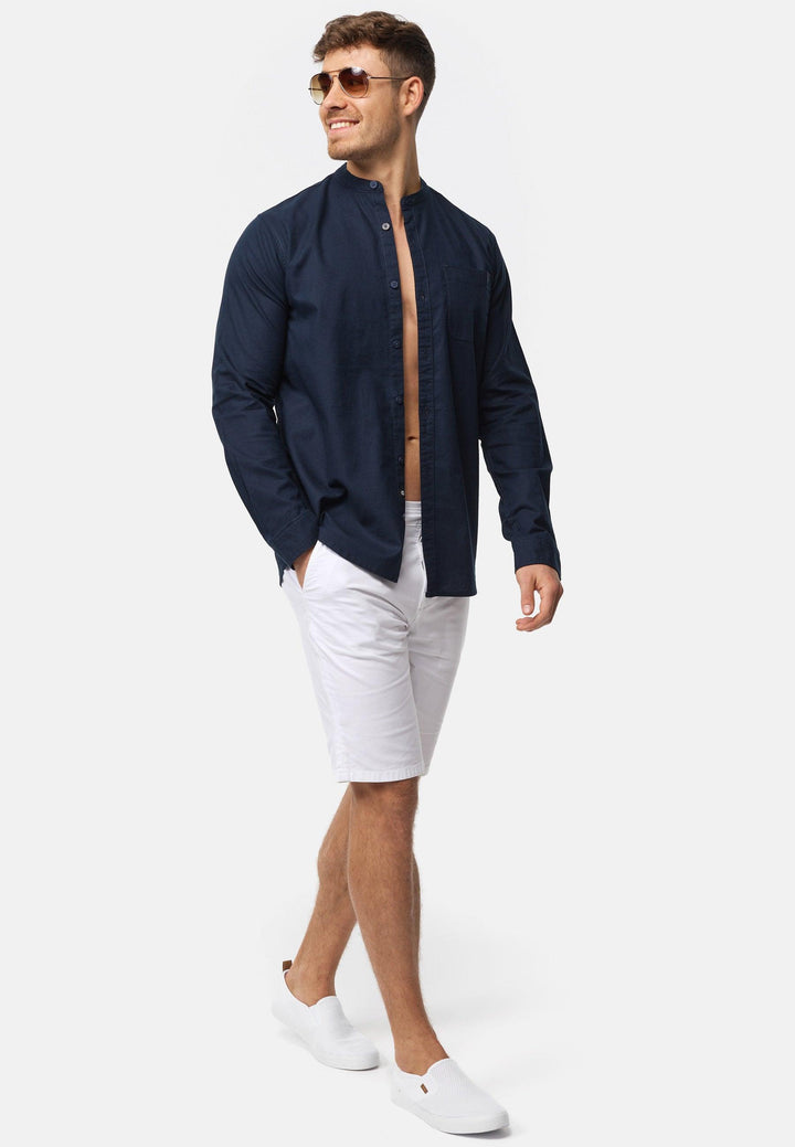 Indicode Herren INRaffi Hemd einfarbig mit Brust-Tasche aus 70% Baumwolle - INDICODE