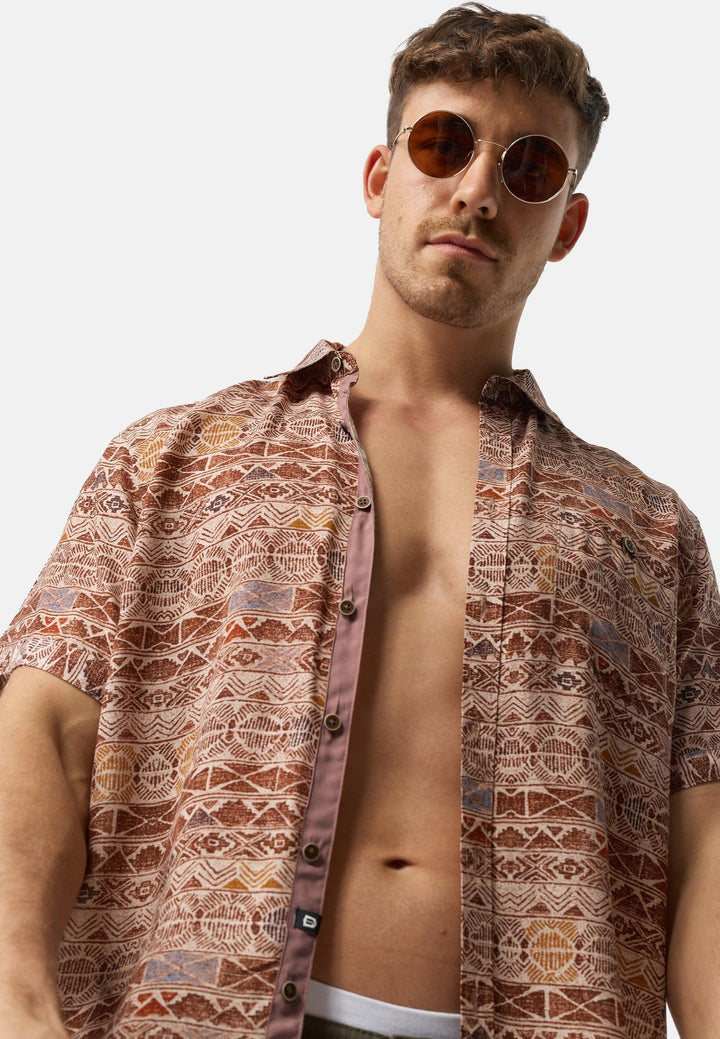 Indicode Herren INWalli Retro Kurzarmhemd aus Viskose - INDICODE