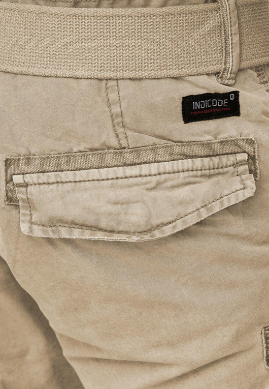 Indicode Men's Bolton Cargo Shorts with 7 pockets incl. belt made of 100% cotton