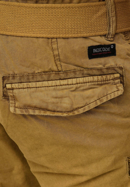 Indicode Men's Bolton Cargo Shorts with 7 pockets incl. belt made of 100% cotton