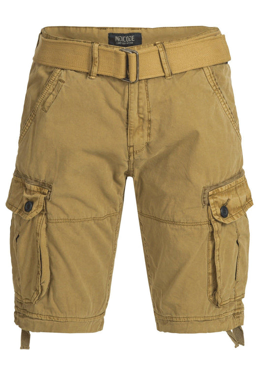 Indicode Men's Bolton Cargo Shorts with 7 pockets incl. belt made of 100% cotton