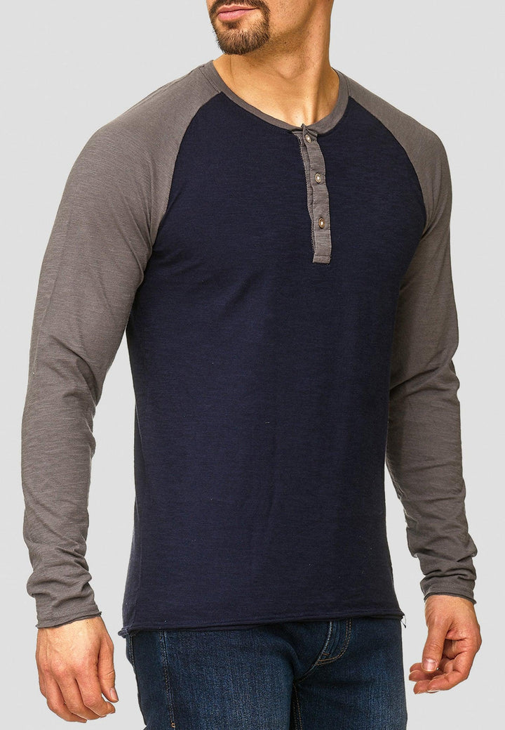 Indicode Herren Willbur Longsleeve Langarmshirt aus 100% Baumwolle - INDICODE