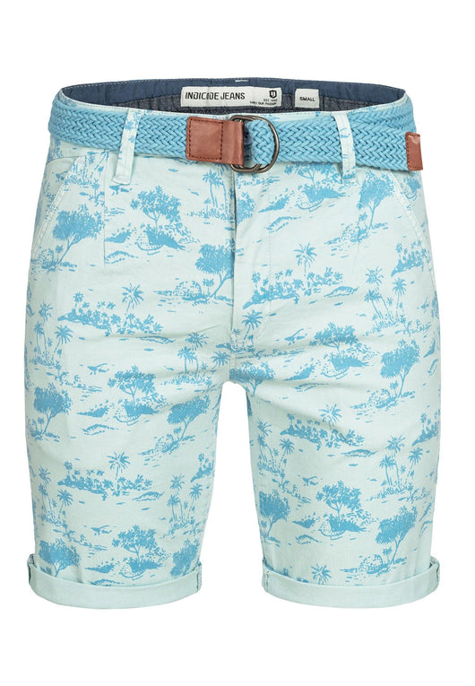 Indicode men's Lilestone chino shorts with 4 pockets incl. belt made of 98% cotton