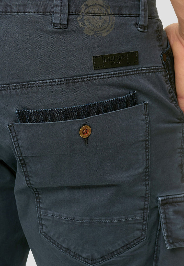 Indicode Herren Hedworth Chino Cargo Shorts mit 7 Taschen aus 98% Baumwolle - INDICODE