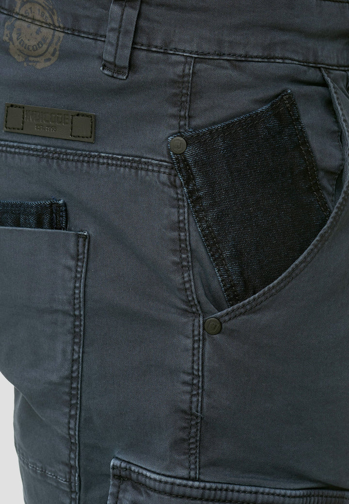 Indicode Herren Hedworth Chino Cargo Shorts mit 7 Taschen aus 98% Baumwolle - INDICODE