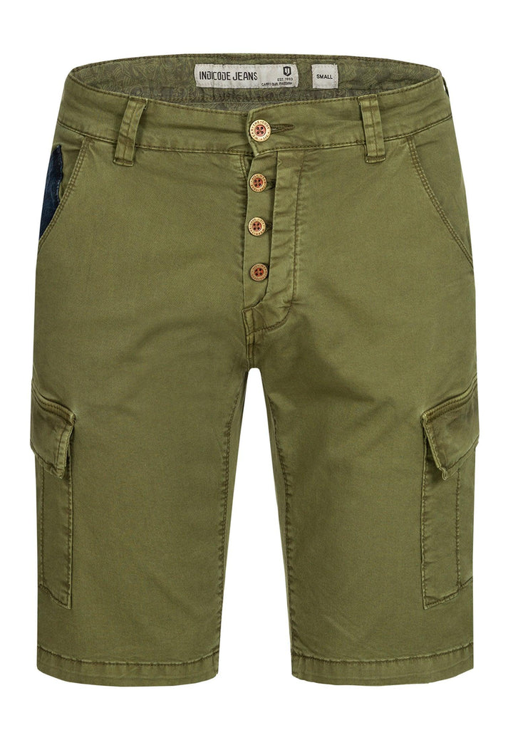 Indicode Herren Hedworth Chino Cargo Shorts mit 7 Taschen aus 98% Baumwolle - INDICODE